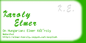 karoly elmer business card